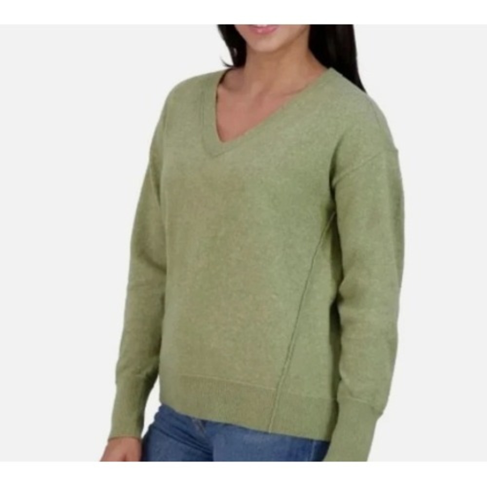 Lucky‎ Brand V-Neck Sweater Green XL Womens Long Sleeve Pullover 127491